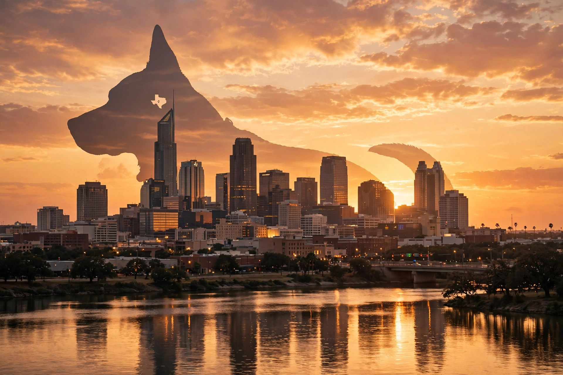 Texas city skyline — pet insurance costs differ across Houston, Dallas, Austin, and San Antonio